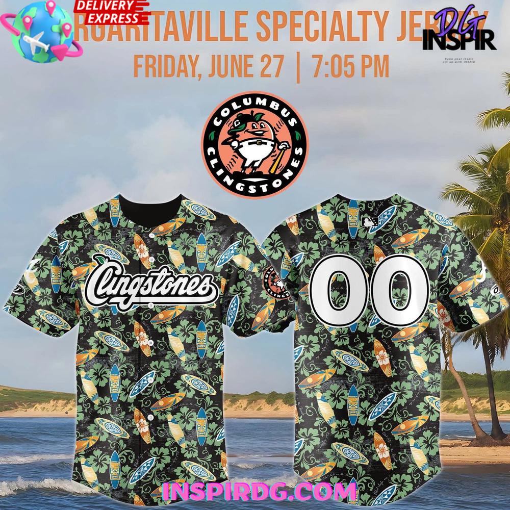 Columbus Clingstones x Margaritaville Specialty Baseball Jersey