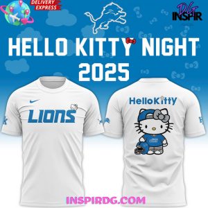 Detroit Lions x Hello Kitty 2025 White T-Shirt