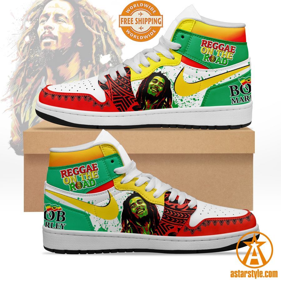 bob marley reggae on the road air jordan sneaker 1 622