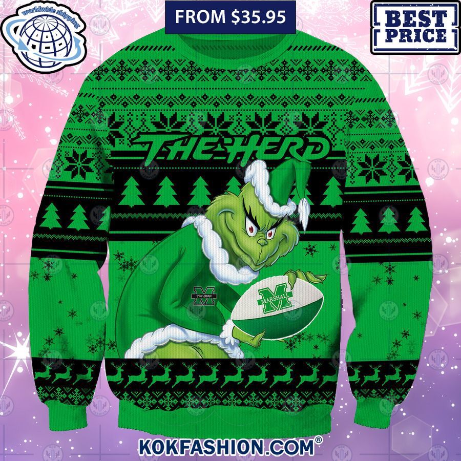 ncaa marshall thundering herd grinch christmas sweater 3 414 Kokfashion.com