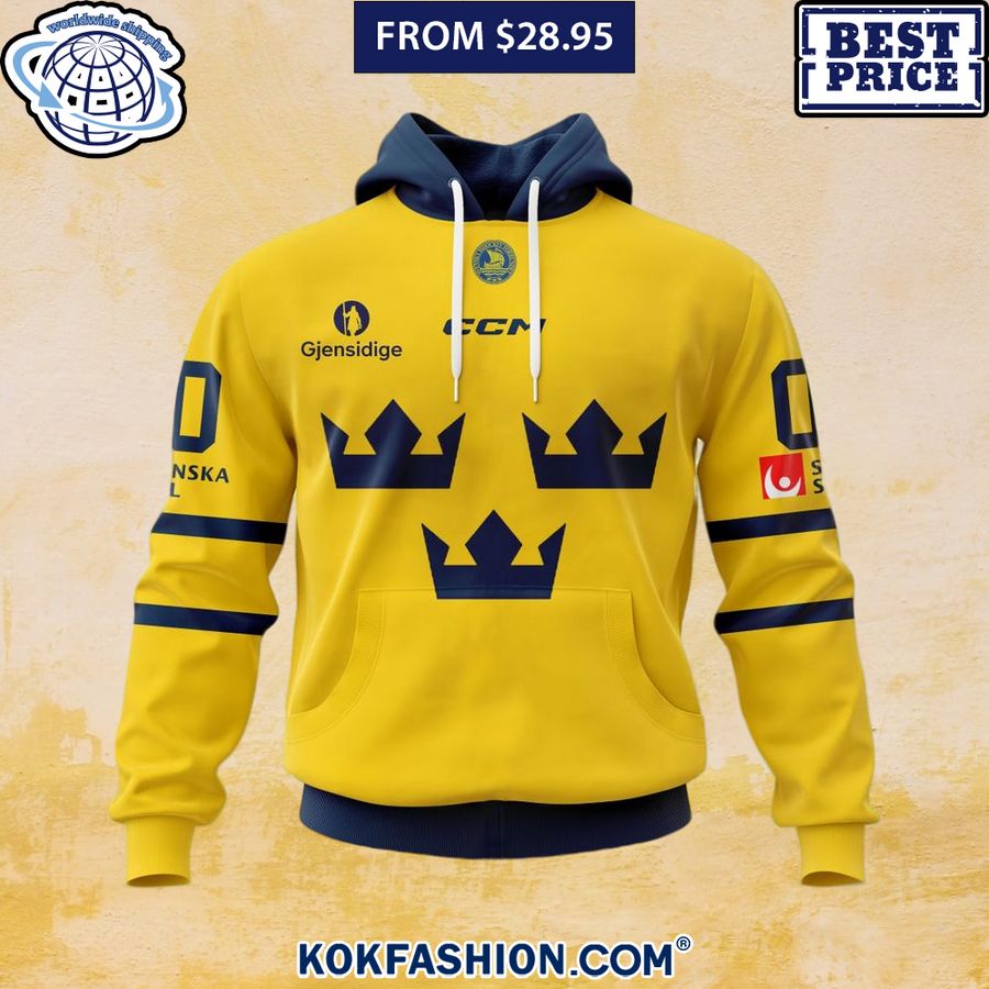 sweden national ice hockey yellow custom hoodie shirt 1 368 Kokfashion.com