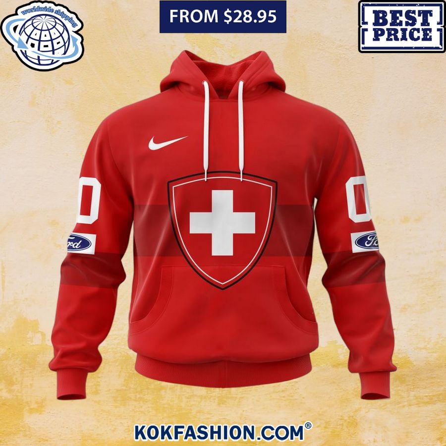 swiss ice hockey red custom hoodie shirt 1 356 Kokfashion.com