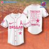 NFL Dallas Cowboys Together We Fight Breast Cancer Awareness Personalized Baseball Jersey a