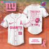 NFL New York Giants Together We Fight Breast Cancer Awareness Personalized Baseball Jersey