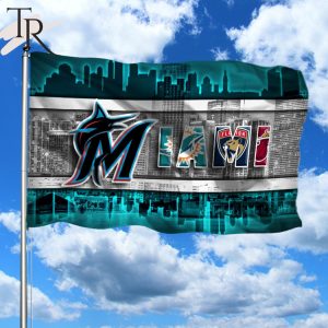Miami With Teams From Major League Sports Flag