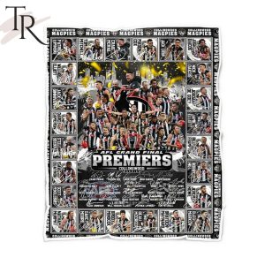 2023 AFL Grand Final Premiers Collingwood Magpies Signature Limited Edition Fleece Blanket