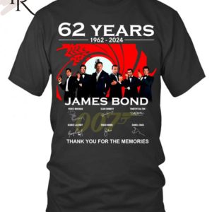 62 Years 1962 – 2024 James Bond Thank You For The Memories Unisex T-Shirt