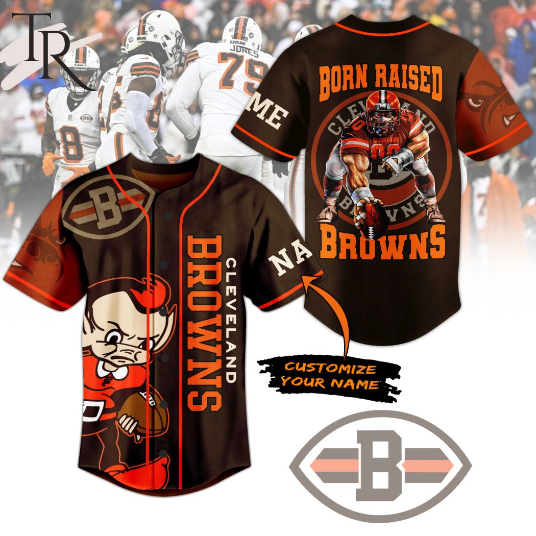 Personalized Cleveland Browns Born Raised Browns Baseball Jersey