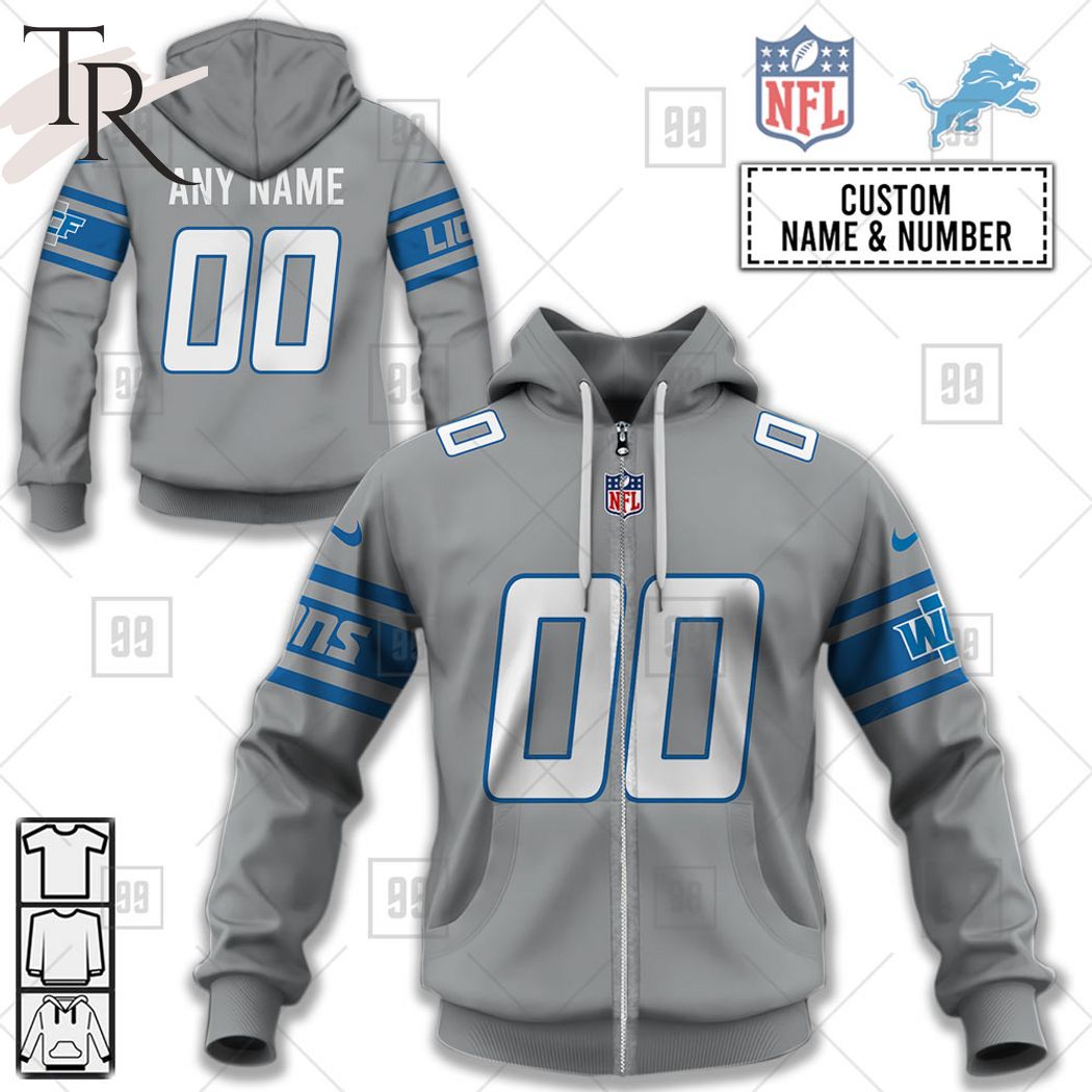 Personalized NFL Detroit Lions Alternate Jersey Hoodie 2223