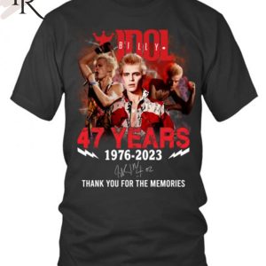 Billy Idol 47 Years 1976 - 2023 Thank You For The Memories T-Shirt 