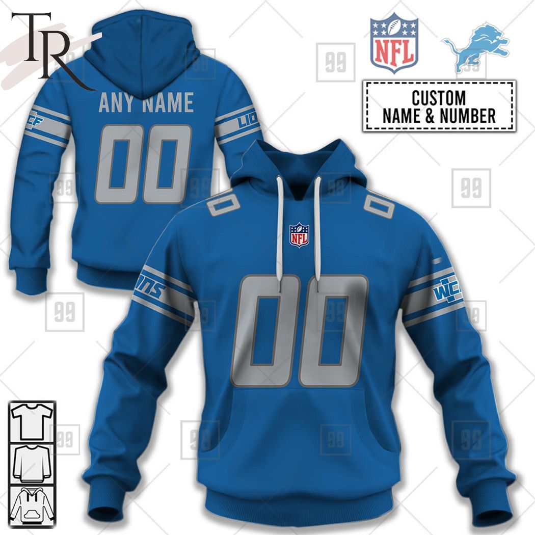 Personalized NFL Detroit Lions Home Jersey Style Hoodie Torunstyle