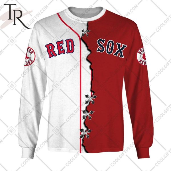 Personalized MLB Boston Red Sox Mix Jersey Hoodie Torunstyle