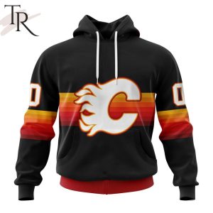 NHL Calgary Flames Special Black And Gradient Design Hoodie