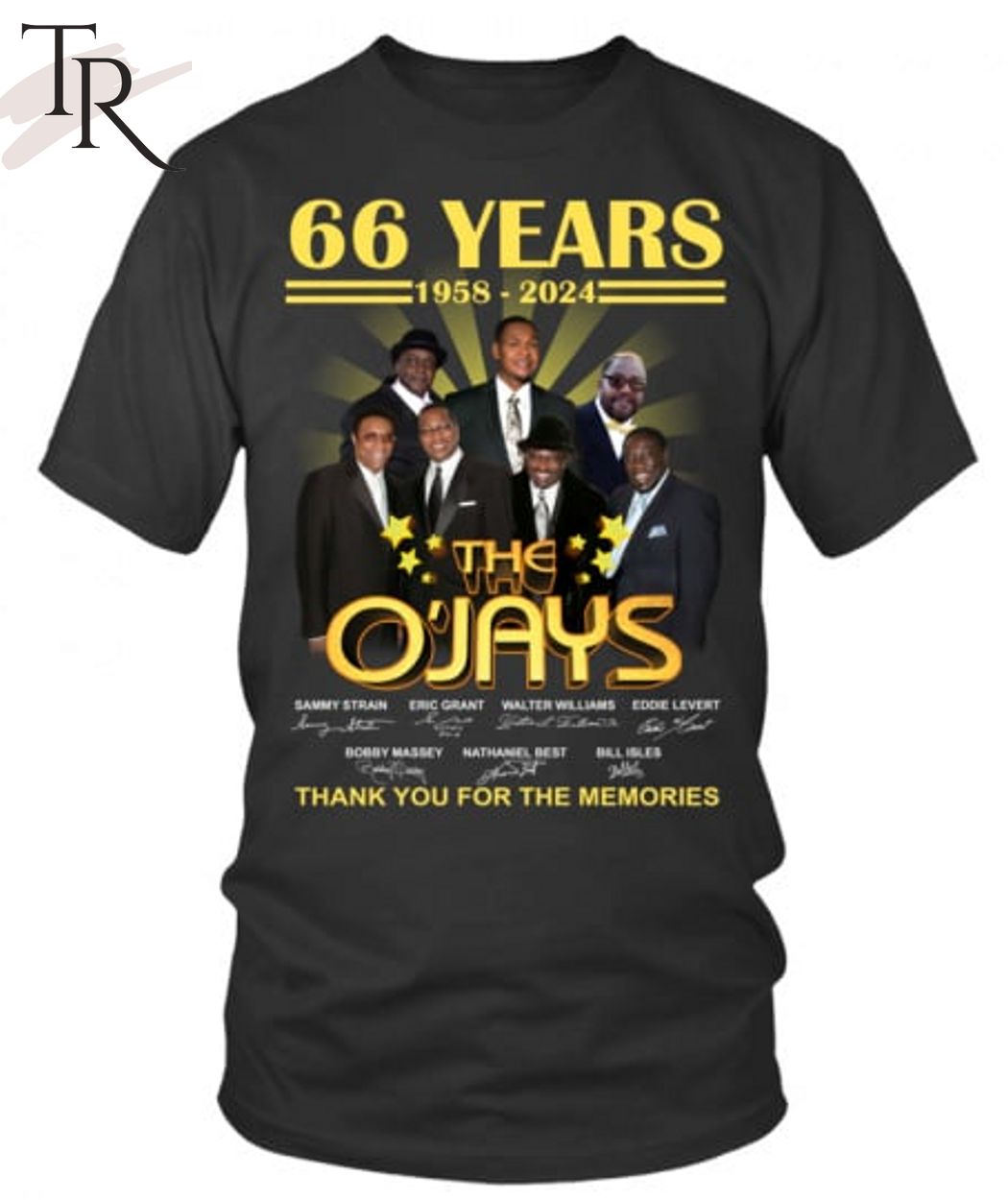 66 Years 1958 - 2024 The O'Jays Thank You For The Memories T-Shirt 