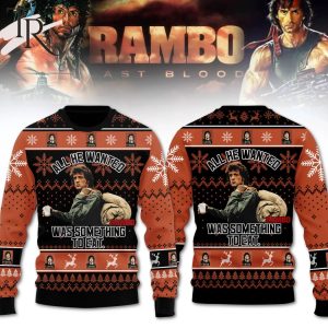 All He Wanted Was Something To Eat Rambo Ugly Christmas Sweater