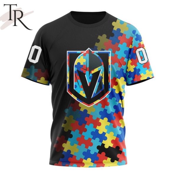 NHL Vegas Golden Knights Special Black Autism Awareness Design Hoodie