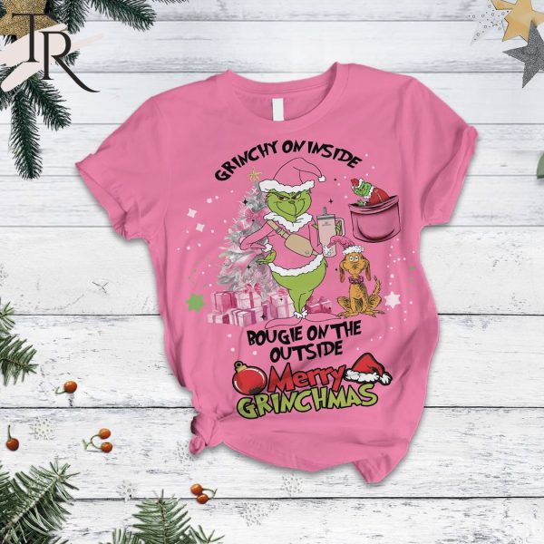 Grinchy On Inside Bougie On The Outside Merry Grinchmas Pajamas Set