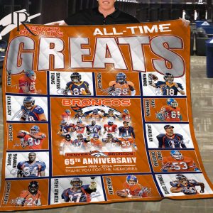 All-Time Greats Denver Broncos 65th Anniversary 1959 – 2024 Thank You For The Memories Fleece Blanket