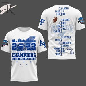 2023 Armed Forces Bowl Champions Air Force Falcons 3D Shirt – White