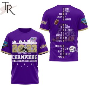 2023 Armed Forces Bowl Champions James Madison Dukes 3D Shirt – Purple