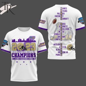 2023 Armed Forces Bowl Champions James Madison Dukes 3D Shirt – White