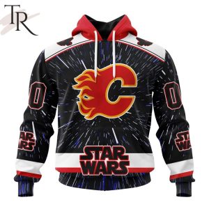 NHL Calgary Flames X Star Wars Meteor Shower Design Hoodie