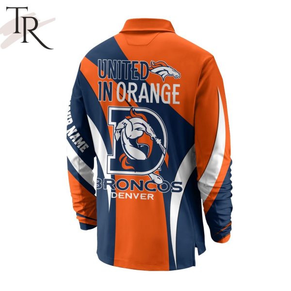 Custom Name Denver Broncos United In Orange Mile High Pride Long Sleeves Polo Shirt