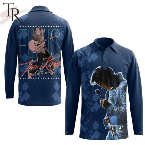 The King Of Rock & Roll Elvis Presley Long Sleeves Polo Shirt