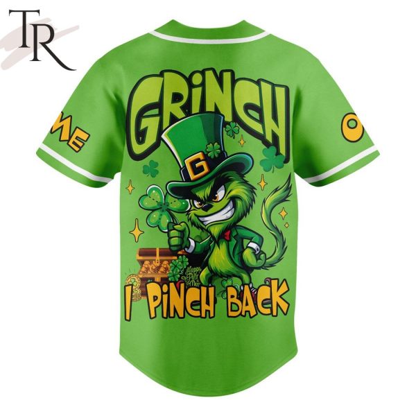How The Grinch Stole St. Patrick’s Day I Pinch Back Custom Baseball Jersey