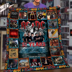 ACDC 51 Years 1973 – 2024 Thank You For The Memories Fleece Blanket