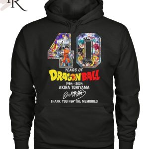 40 Years Of Dragon Ball 1984-2024 Akira Toriyama Signature Thank You For The Memories T-Shirt