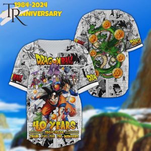 Dragon Ball 40 Years Of 1984-2024 Thank You For The Memories Baseball Jersey