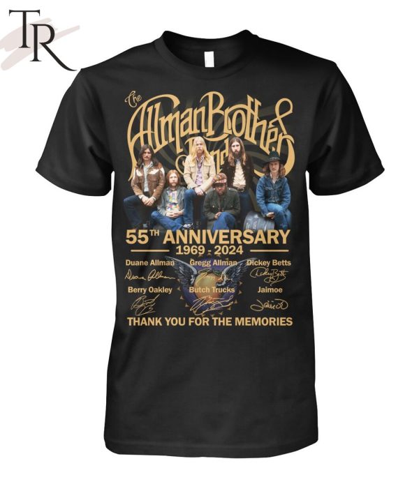 The Allman Brothers Band 55th Anniversary 1969-2024 Thank You For The Memories T-Shirt