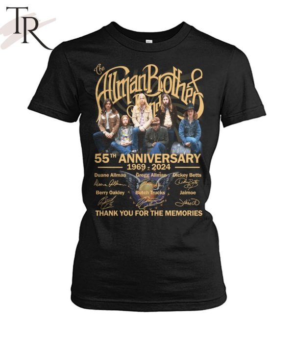 The Allman Brothers Band 55th Anniversary 1969-2024 Thank You For The Memories T-Shirt