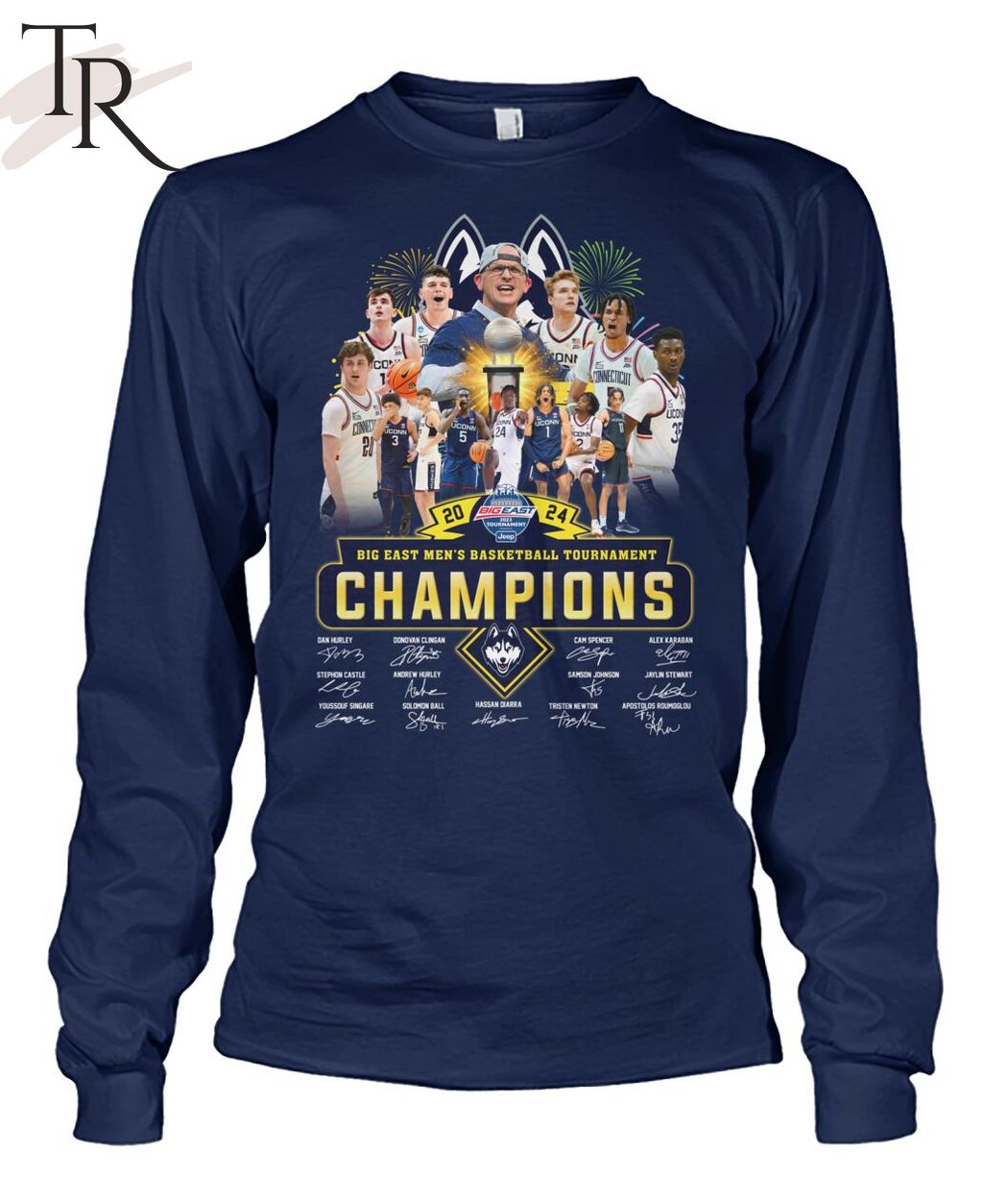 2024 Big East Men's Basketball Tournament Champions Uconn Huskies T-Shirt