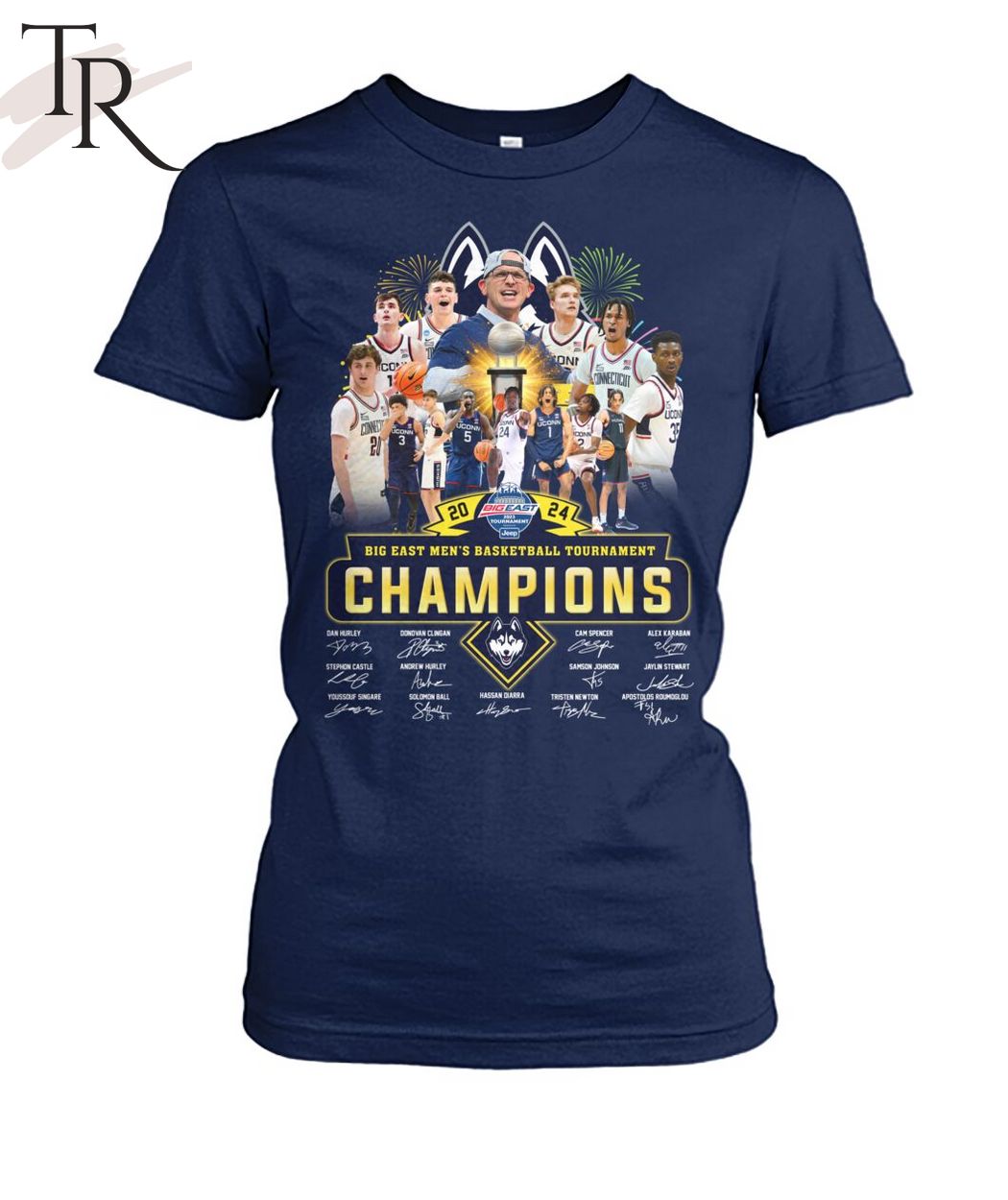 2024 Big East Men's Basketball Tournament Champions Uconn Huskies T-Shirt
