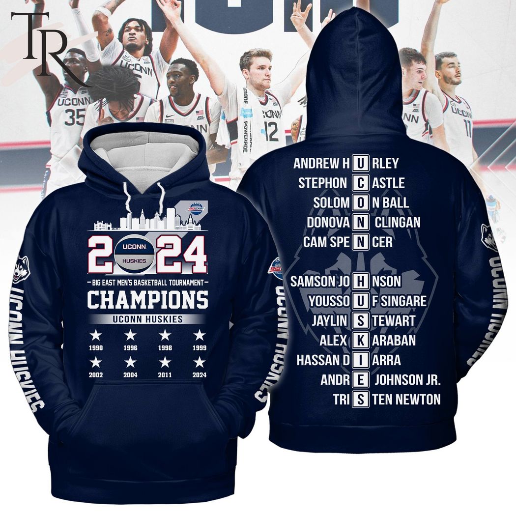 NCAA Uconn Huskies Big East Men's Basketball Tournament Champions Hoodie - Navy