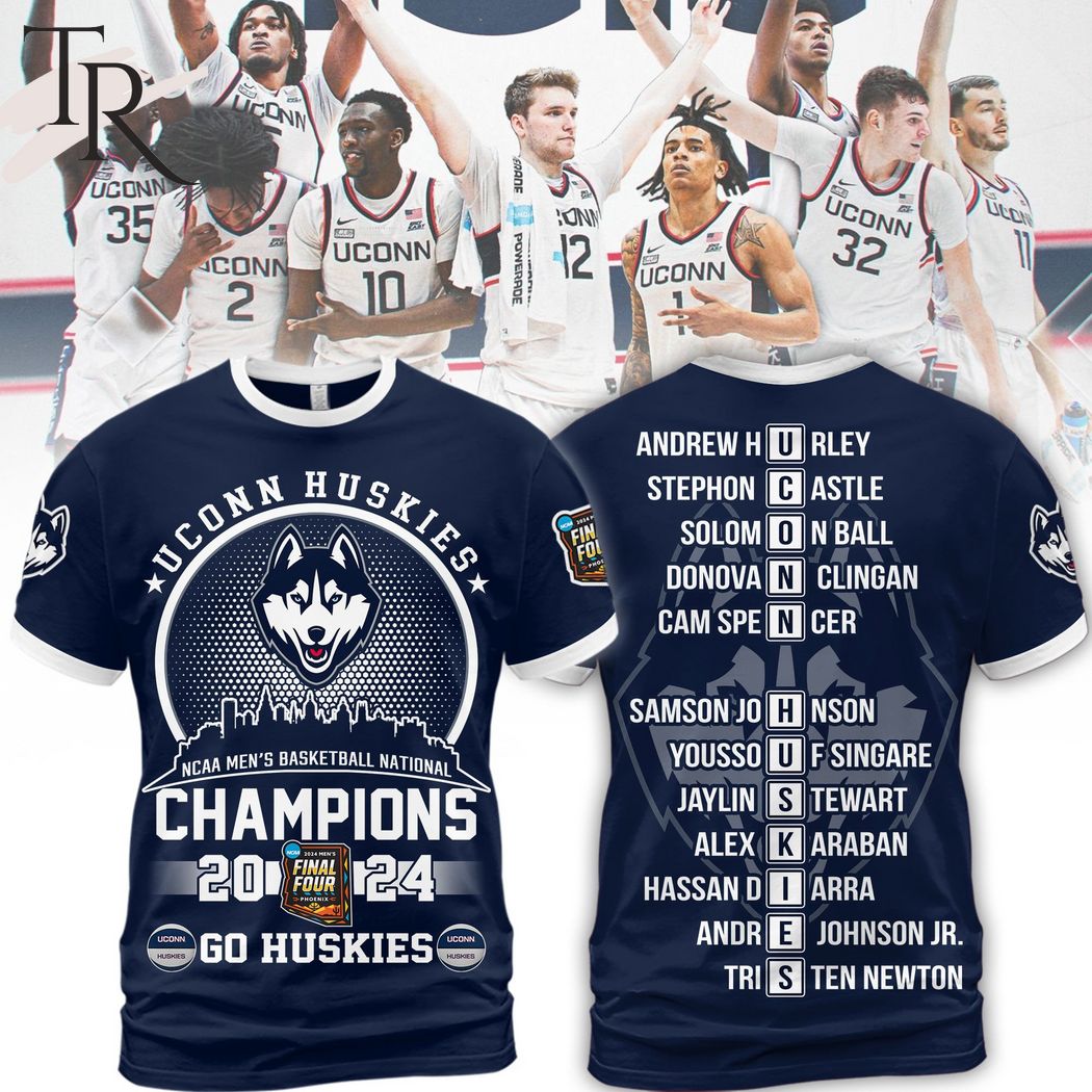 Uconn Huskies NCAA Men's Basketball National Champions 2024 Go Huskies Hoodie - Navy