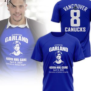 Conor Garland 400th NHL Game April 8, 2024 Canucks Vs Golden Knights T-Shirt