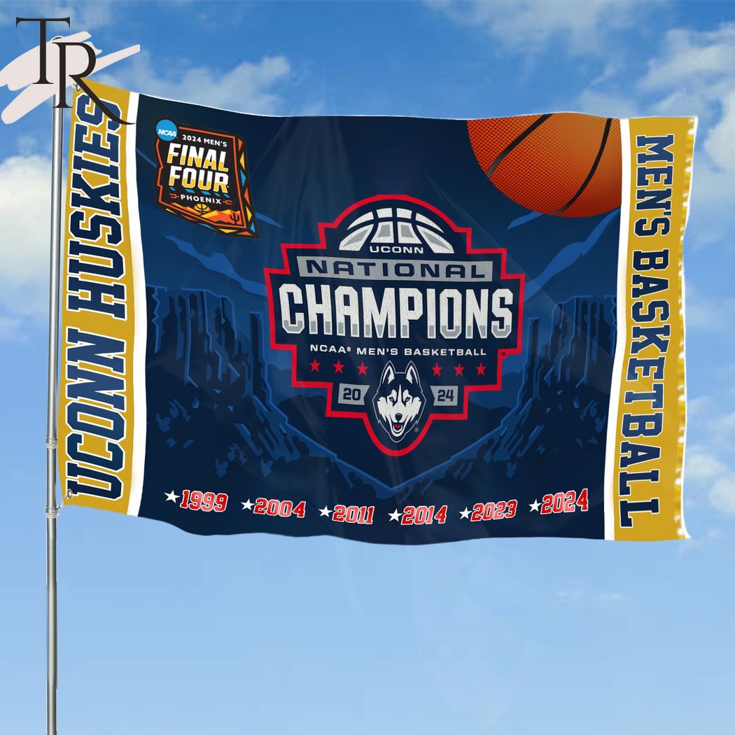 UConn Huskies National Champions NCAA Men's Basketball 2024 Flag