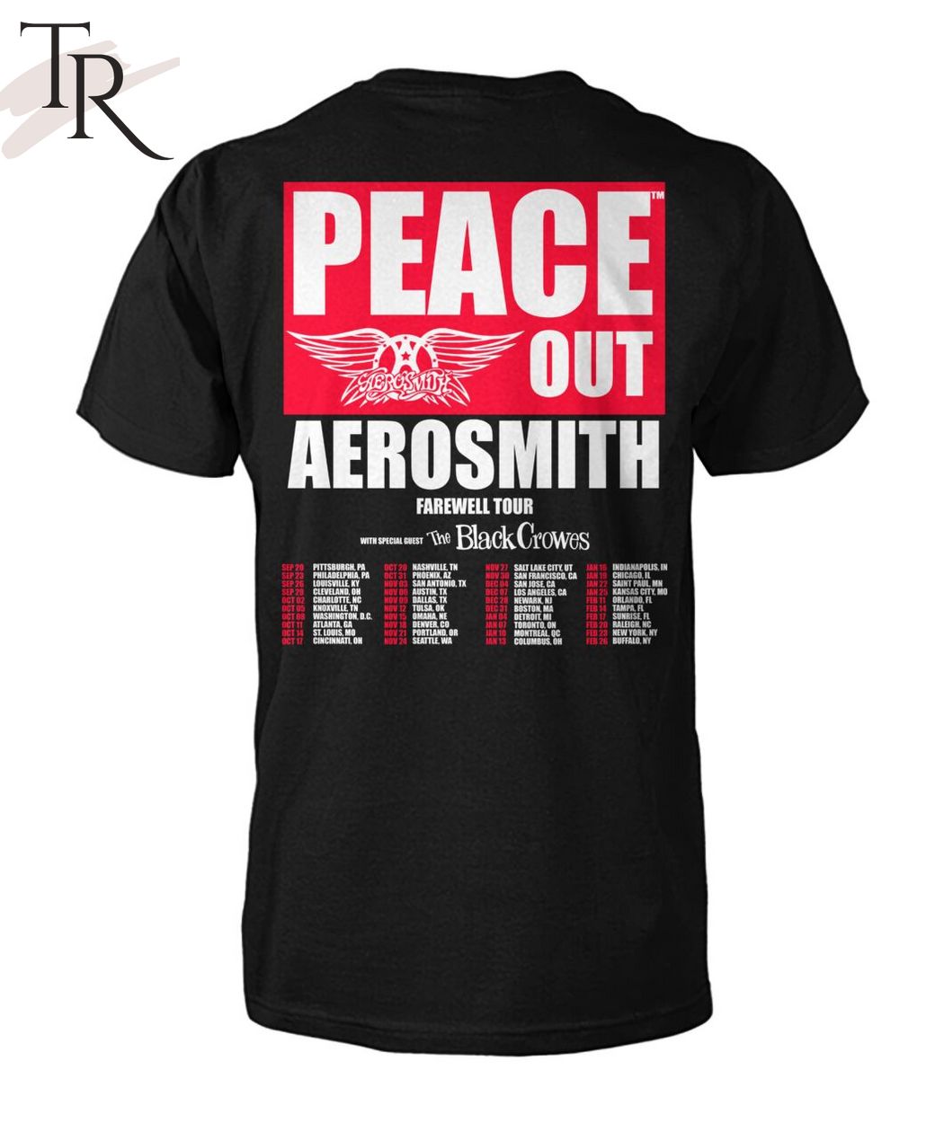 Aerosmith Farewell Tour 2024 Peace Out Tour T-Shirt