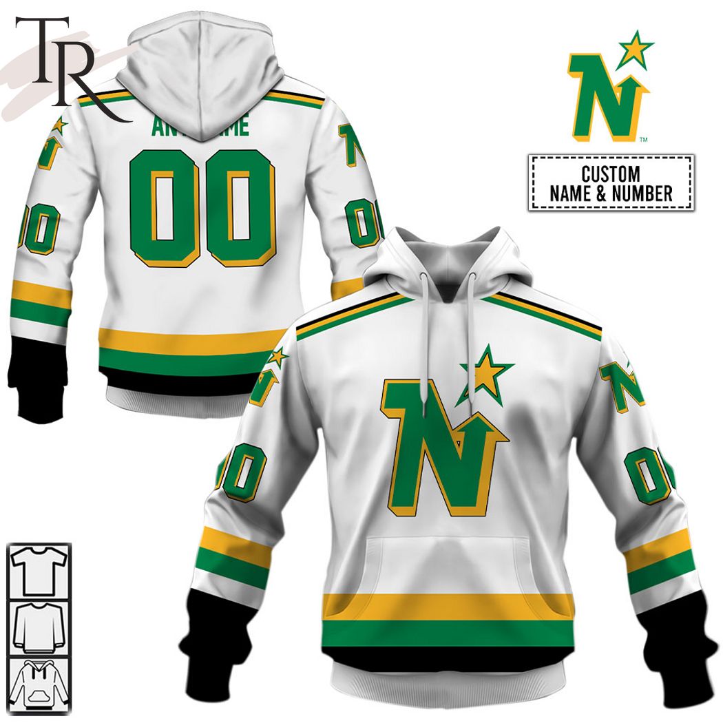 Personalized NHL Minnesota North Stars Away Jersey Style Hoodie