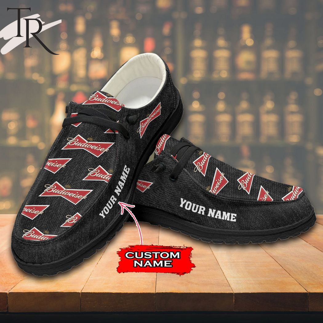 Budweiser Custom Name Hey Dude Shoes