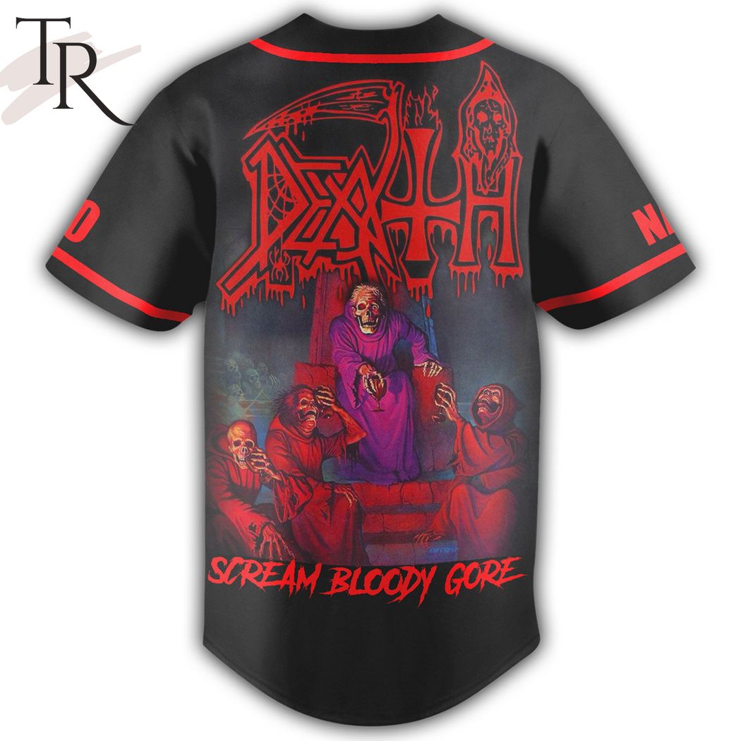 American Death Scream Bloody Gore Custom Baseball Jersey