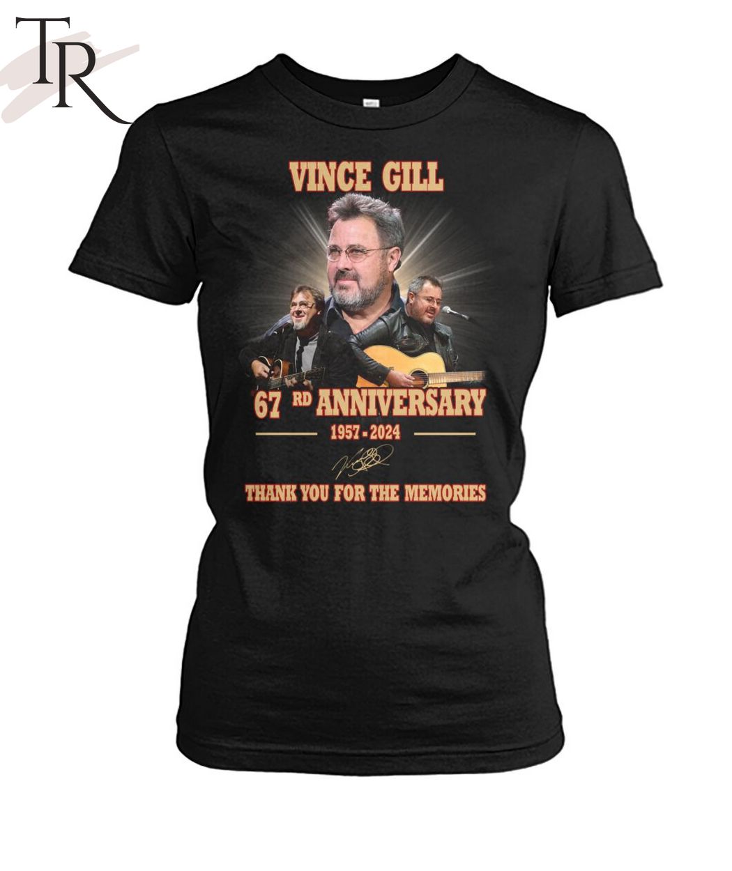 Vince Gill 67rd Anniversary 1957-2024 Thank You For The Memories T-Shirt