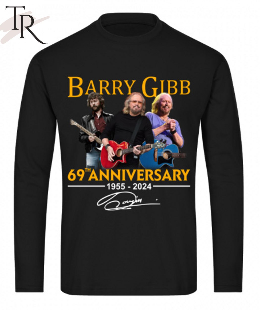 Barry Gibb 69th Anniversary 1955-2024 Signature T-Shirt