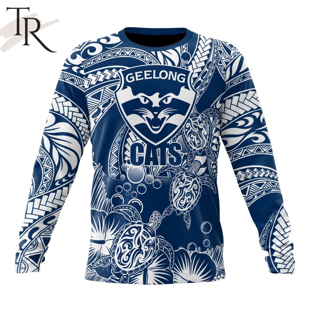 Personalized AFL Geelong Cats Special Polynesian Design Hoodie
