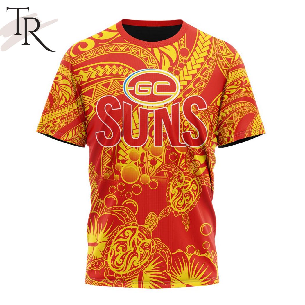 Personalized AFL Gold Coast Suns Special Polynesian Design Hoodie