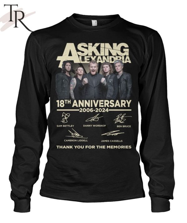 Asking Alexandria 18th Anniversary 2006-2024 Thank You For The Memories T-Shirt