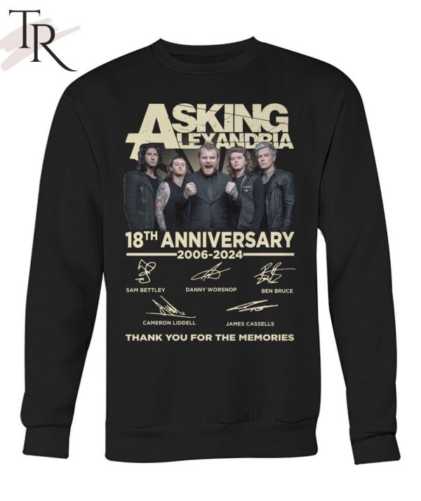 Asking Alexandria 18th Anniversary 2006-2024 Thank You For The Memories T-Shirt